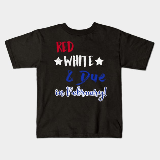 Red White and Due in February Kids T-Shirt by joshp214